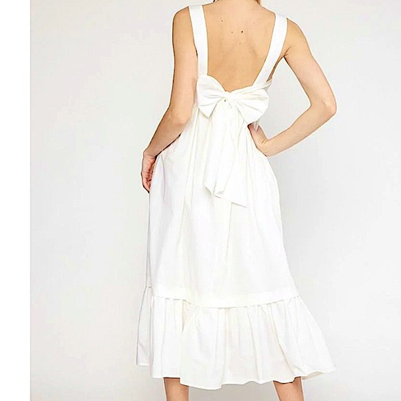 🆕🌿🤍ENTRO: White Linen  Summer Dress MEDIUM - Picture 8 of 10